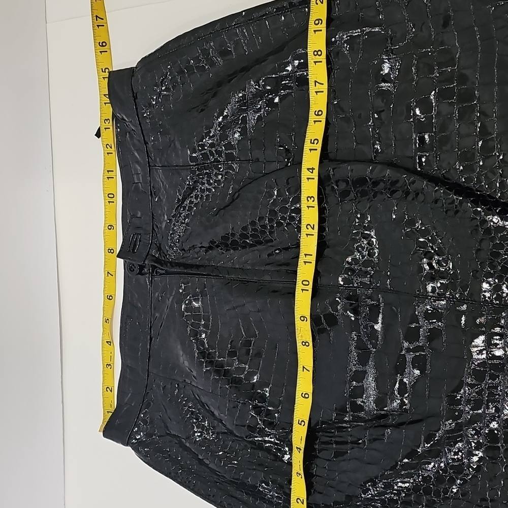 Genny black leather crocodile texture fully lined Size M Vintage - Picture 6 of 11